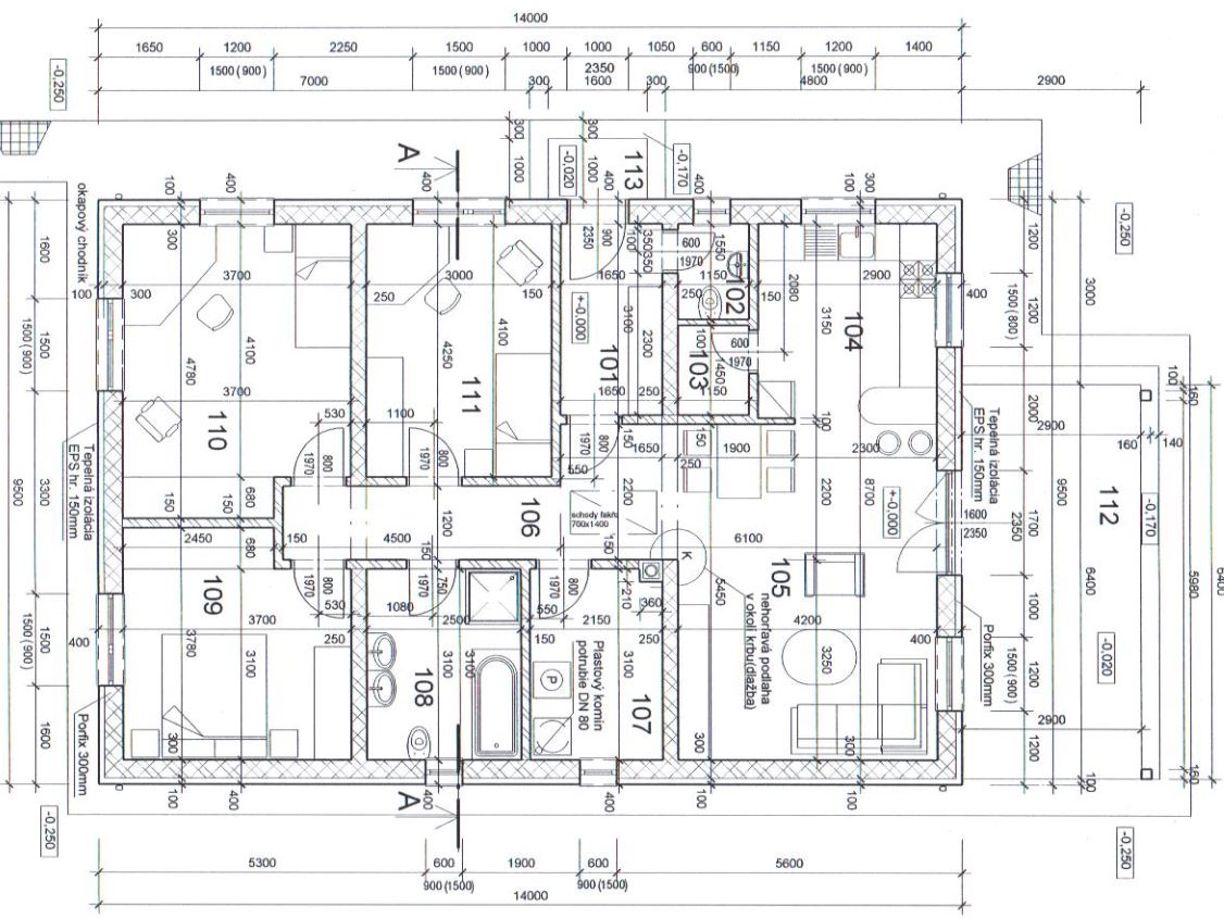 Stavba rodinného domu – predbežná cenová ponuka na dom s podlahovou plochou domu 107,11 m2